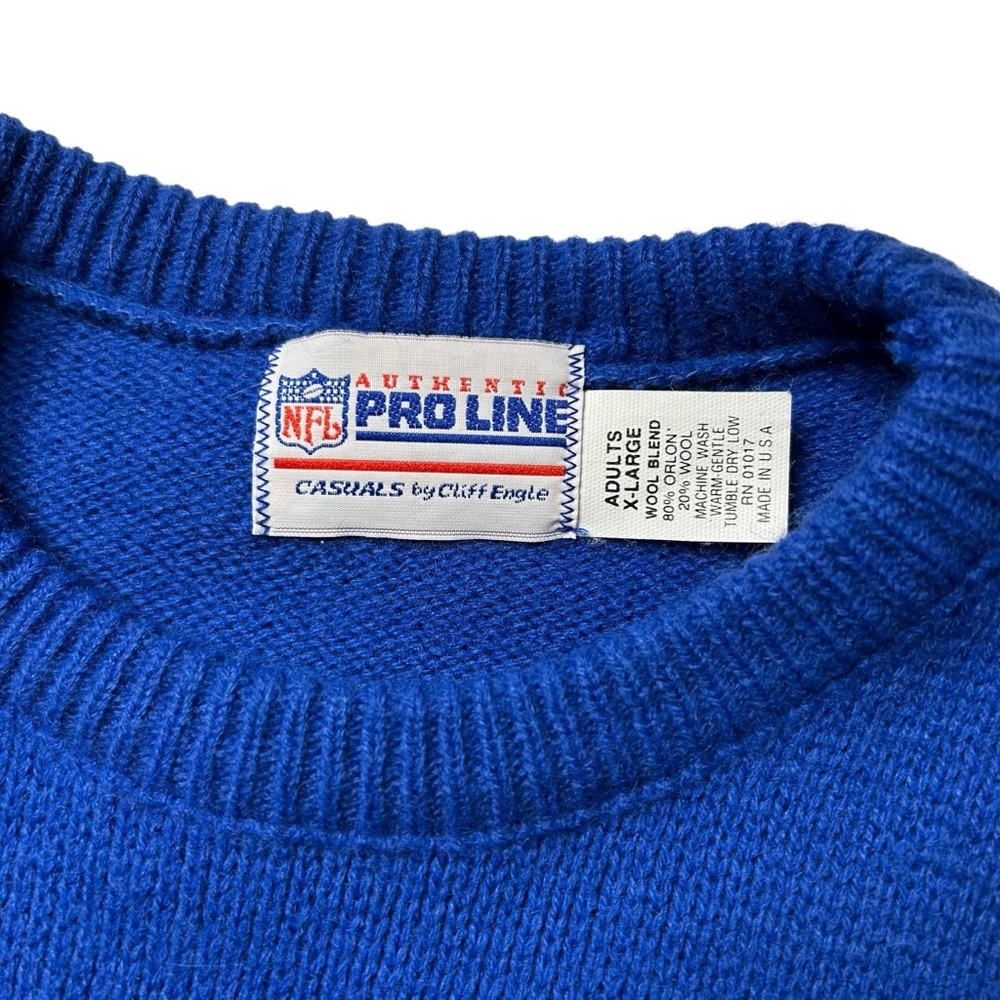 Vintage Denver Broncos NFL Pro Line Cliff Engle USA Knit Sweater XL 90s - Picture 8 of 10